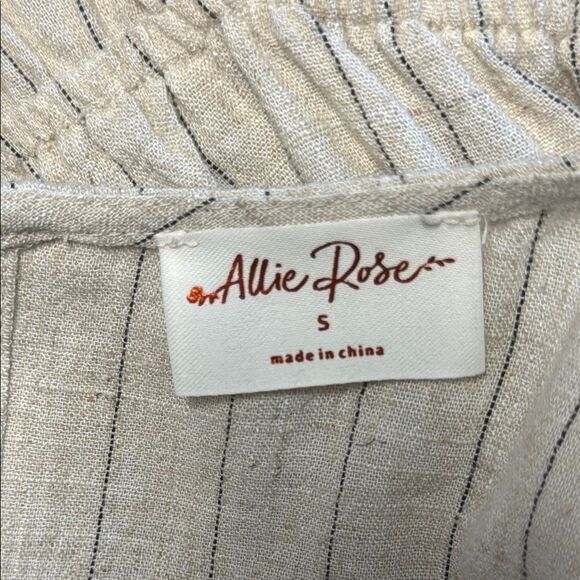 Allie Rose Striped Sleeveless Linen Jumpsuit S - Picture 5 of 5